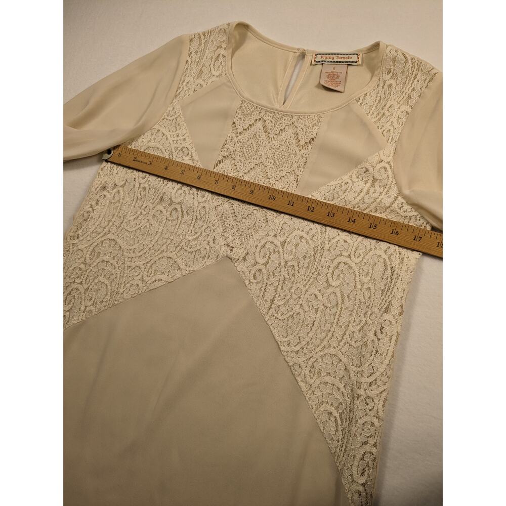 Anthropologie Flying‎ Tomato Dress Sm Cream Dainty Lace Boho Embroidery Retro - Picture 8 of 12